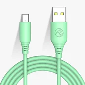 Kable USB - Tellur Silicone Data Cable, Usb To Type-C, 3A, 1M, Green - miniaturka - grafika 1