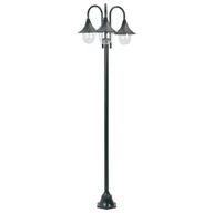 Lampy ogrodowe - vidaXL Latarnia ogrodowa 3-punktowa, 220 cm, E27, ciemnozielona - miniaturka - grafika 1