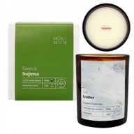 Świece - Świeca sojowa w szkle Soft Leather, Kolekcja Elegance, 190 g EKODETALE - miniaturka - grafika 1