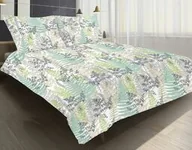 Pościel - Matex Pościel satynowa 160x200 miętowa szara paprocie SE-49A Exclusive 2 - miniaturka - grafika 1