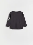 Bluzki dla niemowląt - Reserved - Longsleeve z napisami - ciemnoszary - miniaturka - grafika 1