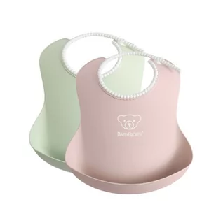 Baby Bjorn Śliniaki, Powder Green/ Powder Pink, 2 szt. - Śliniaki i fartuszki - miniaturka - grafika 1