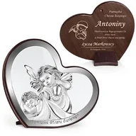 Pamiątka Chrztu Świętego - Obrazek w kształcie serca z nadrukiem na chrzest dla dziecka - miniaturka - grafika 1