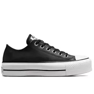 Trampki damskie - Buty Converse Chuck Taylor All Star Lift Platform Leather 561681C - czarne - miniaturka - grafika 1