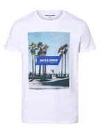 Koszulki męskie - Jack & Jones - T-shirt męski  JJGem, biały - miniaturka - grafika 1