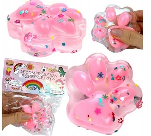 Kocia Łapka SENSORYCZNA Squishy GNIOTEK Paw MOCHI cekiny IS ADHD - Zabawki sensoryczne - miniaturka - grafika 1