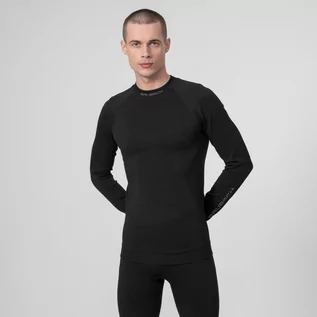 Koszulki sportowe męskie - Męski longsleeve termoaktywny BRUBECK EXTREME THERMO - czarny - grafika 1