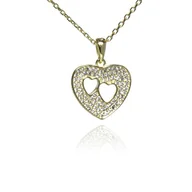 Wisiorki - ankabizuteria.pl Srebrna zawieszka pozłacana z cyrkoniami SERDUSZKO - miniaturka - grafika 1
