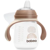 Kubki dla dzieci - Baboo Cup with Silicone Spout kubek z uchwytami Au Naturale 6m+ 260 ml - miniaturka - grafika 1