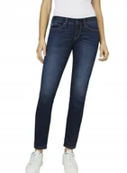 Spodnie damskie - Pepe Jeans Spodnie Jeansowe Damskie Granatowe Rurki 25/30 T4A - miniaturka - grafika 1
