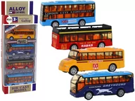 Samochody i pojazdy dla dzieci - Zestaw Kolorowych Autobusów System Frakcyjny 4 Elementy - miniaturka - grafika 1