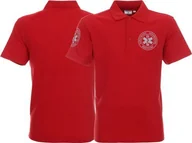 Odzież robocza - Promostars LPP - Koszulka Polo ratownicza czerwona męska odblaskowa - nadruk przód + rękawek - miniaturka - grafika 1