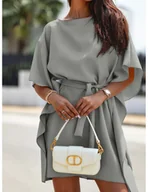 Sukienki - Kobieca sukienka nietoperz CANDICE - szara - miniaturka - grafika 1