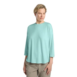 Damska koszulka z krótkim rękawem Jack Wolfskin TRAVEL 3/4 T W soft jade heather - XS - Koszulki i topy damskie - miniaturka - grafika 1