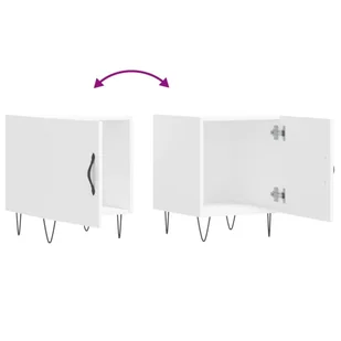 Szafki nocne, 2 szt., białe, 40x40x50 cm Lumarko! - Szafki nocne - miniaturka - grafika 8