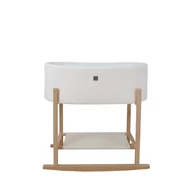 Łóżeczka i kojce - Kosz Mojżesza Teddy w kolorze ecru i drewnianą kołyską na biegunach. - miniaturka - grafika 1