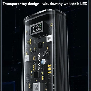 USAMS Powerbank 9000mAh PD 20W QC3.0+PD Dual-Port Fast Charge czarny/black 10KCD18901(US-CD189) - Powerbanki - miniaturka - grafika 5