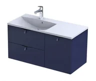 Szafki łazienkowe - Oristo Szafka wisząca SIENA 100 cm z umywalką AMELIA, LEWA GRANATOWY MAT OR45-SD2S-60-14 + OR45-SN1S-40-14 + UME-AM-100-92-L - miniaturka - grafika 1