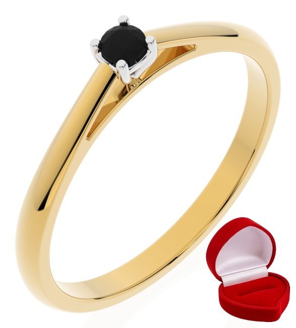 ZŁOTY PIERŚCIONEK ZARĘCZYNOWY 585 14k DIAMENT LAB BRYLANT 0,06 ct R8