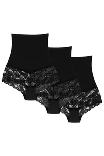 Wol-Bar Preciosa 3-pak czarny XL Majtki wysokie figi - Majtki damskie - miniaturka - grafika 1