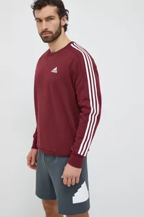 Bluzy męskie - adidas bluza bawełniana męska kolor bordowy z aplikacją - grafika 1