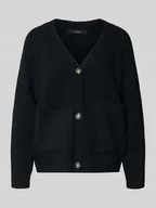 Swetry damskie - Kurtka z dzianiny o kroju comfort fit z dekoltem w serek model ‘BOOM’ - miniaturka - grafika 1