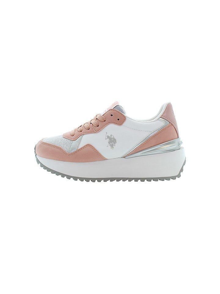 U.S. Polo Assn. Sneakersy w kolorze biało-jasnoróżowym