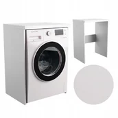 Szafki łazienkowe - Szafka Na Pralkę Łazienkowa Słupek Regał Biały - miniaturka - grafika 1