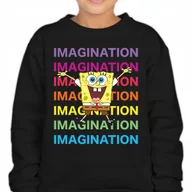 Bluzy dla dziewczynek - Bluza Dziecięca Czarna IMAGINATION SPONGEBOB Bajka Kreskówka - 104 cm Wzory - miniaturka - grafika 1