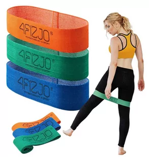 Zestaw 3 gum oporowych do treningu i rehabilitacji - materiałowe pętle do ćwiczeń wzmacniających, rozgrzewki i aktywacji mięśni - 4Fizjo (Flex Band SE - Akcesoria do rehabilitacji - miniaturka - grafika 1