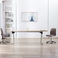 Krzesła - vidaXL Krzesła stołowe, 2 szt., taupe, tapicerowane tkaniną - miniaturka - grafika 1