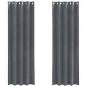 Zasłony - vidaXL Zasłony Jasnoszare Poliester 140 x 260 cm Zasłony z oczkami - miniaturka - grafika 1