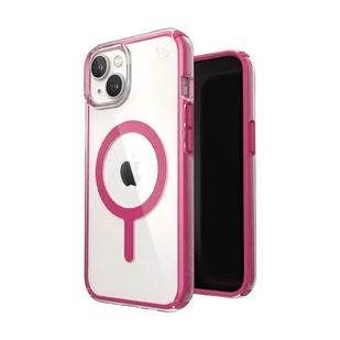 Speck Presidio Perfect-Clear with Impact Geometry + MagSafe - Etui iPhone 14 / iPhone 13 z powłoką MICROBAN (Clear / Digital Pink) - Etui i futerały do telefonów - miniaturka - grafika 1