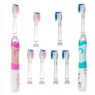 2x szczoteczka soniczna do zębów dla dzieci 8 końcówek Seago SG-977 - Szczoteczki do zębów dla dzieci - miniaturka - grafika 1