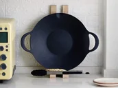 Akcesoria do grilla - BUYDEEM Aluminiowa taca do grilowania i smażenia 36 cm, model CP101, kolor Black - miniaturka - grafika 1