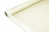 Folia, papier śniadaniowy, serwetki - Folio-papier celofanowa florystyczna rolka 9y 50 cm wzór SATYNA KOR. KREM - miniaturka - grafika 1