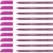 Długopisy - Schneider Długopis Vizz 102209 (do łatwego i szybkiego pisania, trzonek w kolorze tuszu, szerokość linii M), 10 sztuk, różowy - miniaturka - grafika 1