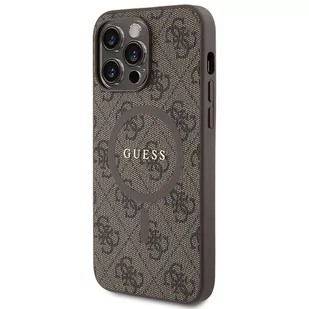 Etui Guess GUHMP14LG4GFRW Apple iPhone 14 Pro hardcase 4G Collection Leather Metal Logo MagSafe brązowe/brown - Etui i futerały do telefonów - miniaturka - grafika 3