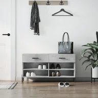 Szafki na buty - vidaXL Ławka na buty betonowa szara 102x35x55 cm materiał drewnopochodny - Ławka na buty - Ławka na buty - Ławka z miejscem do przechowywania - Stojak na buty - miniaturka - grafika 1
