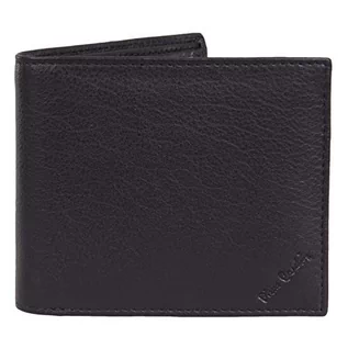 Portfele - Męski czarny portfel z prawdziwej skóry – Nappa by Pierre Cardin, blokowanie RFID, miękki, gładki, trwały i odporny na zagniecenia portfel męski bi-Fold, Czarna/niebieska podszewka, S, Vintage - grafika 1