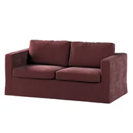 Pokrowce na meble - Dekoria Pokrowiec na sofę Karlstad 2-osobową nierozkładaną długi bordowy Sofa Karlstad 2-osobowa Velvet 618-704-26 - miniaturka - grafika 1