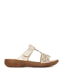 Klapki i japonki damskie - Rieker Klapki CEO-V2864-60 Złoty - miniaturka - grafika 1