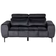 Sofy i kanapy - Sofa 2-osobowa welurowa czarna VEGAMO - miniaturka - grafika 1
