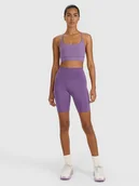 Spodenki damskie - 4F Legginsy kolarki treningowe damskie - fioletowe L - miniaturka - grafika 1