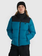 Kurtki damskie - 4F Kurtka puchowa z wypełnieniem syntetycznym damska - turkusowa L - miniaturka - grafika 1