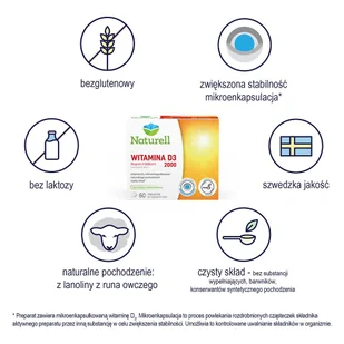 Naturell POLSKA SP.Z O.O Witamina D3 2000 j.m. 2 x 60 tabletek do ssania - Witaminy i minerały - miniaturka - grafika 4