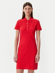 Lacoste Sukienka codzienna EF5473 Czerwony Slim Fit - Sukienki - miniaturka - grafika 1