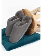 Kapcie męskie - Gooce Wełniane kapcie "Emerald" w kolorze szarym - miniaturka - grafika 1