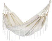 Hamaki - Dwuosobowy hamak ogrodowy bujak huśtawka leżak 200x150cm boho beżowy - miniaturka - grafika 1