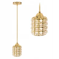 Lampy sufitowe - Lampa Sufitowa Wisząca Kryształ Złota Glamour E27 - miniaturka - grafika 1
